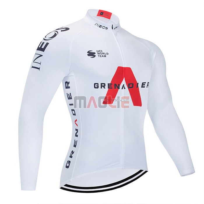 Maglia Ineos Grenadiers Manica Lunga 2021 Bianco - Clicca l'immagine per chiudere